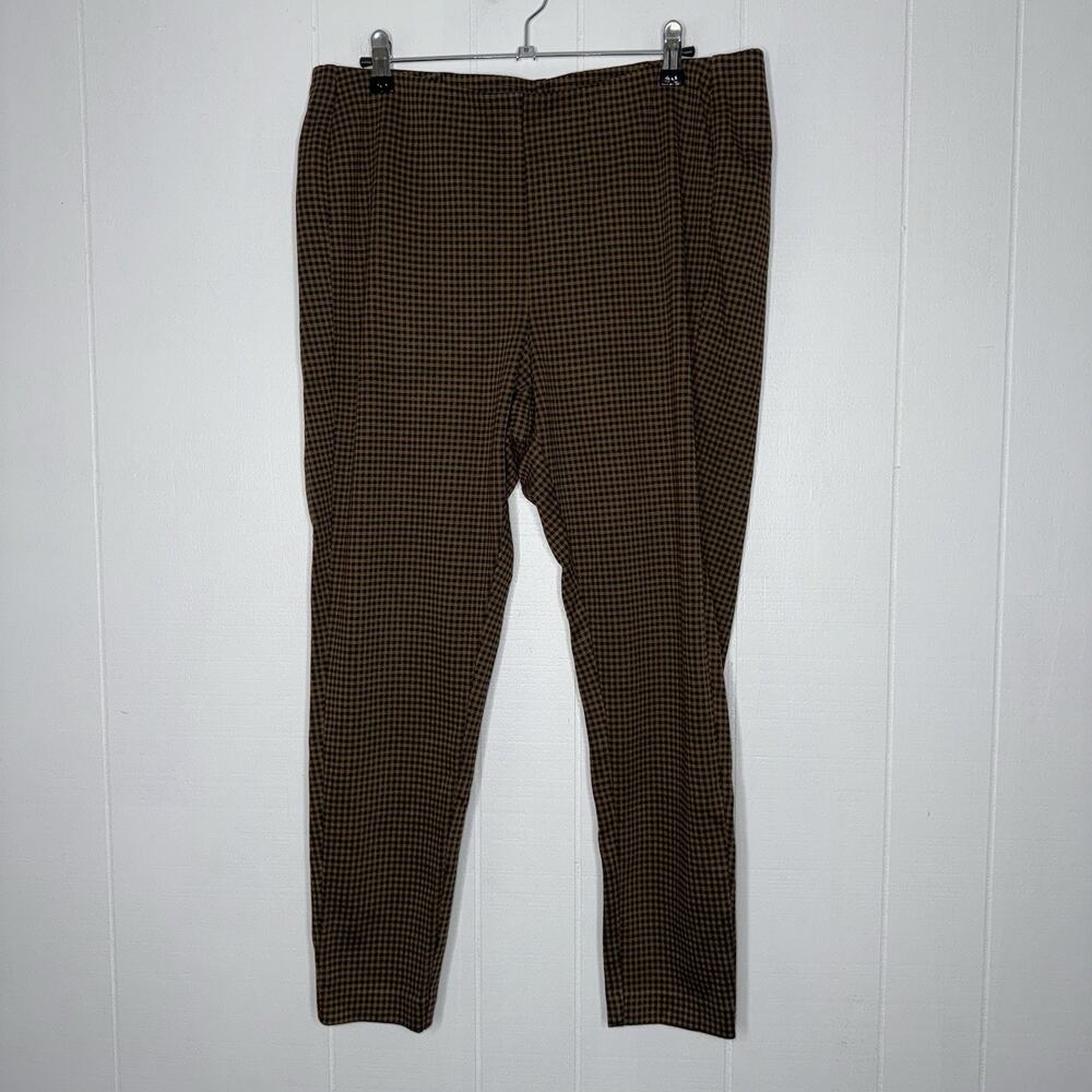 J. Jill Women’s Smoothing Ponte Leggings Plaid Acorn Size XLP NWT